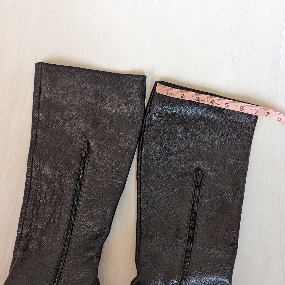 LANDS' END women's Tall black leather knee high heeled boots Size 9 - Picture 3 of 8